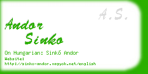 andor sinko business card